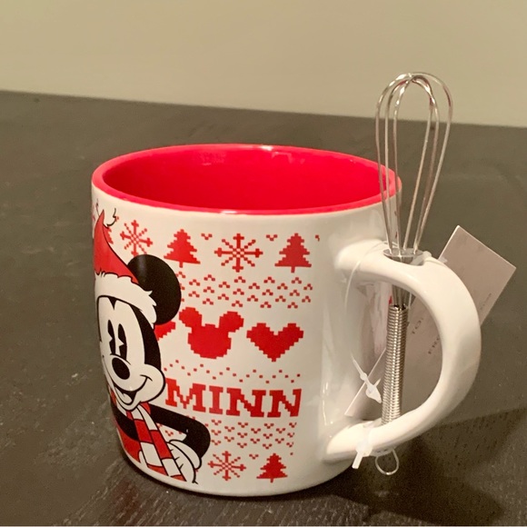 Mickey and Minnie Mouse Christmas Mug and Whisk Set - Picture 2 of 8